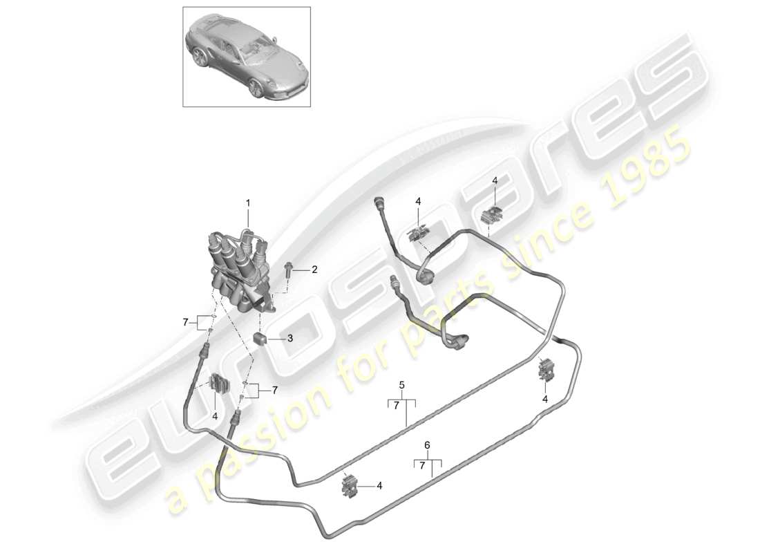 a part diagram from the porsche 991 parts catalogue