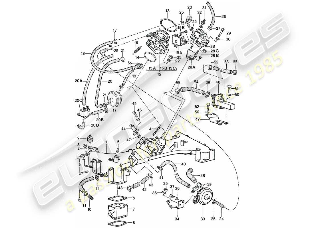 a part diagram from the porsche 1984 (911) parts catalogue