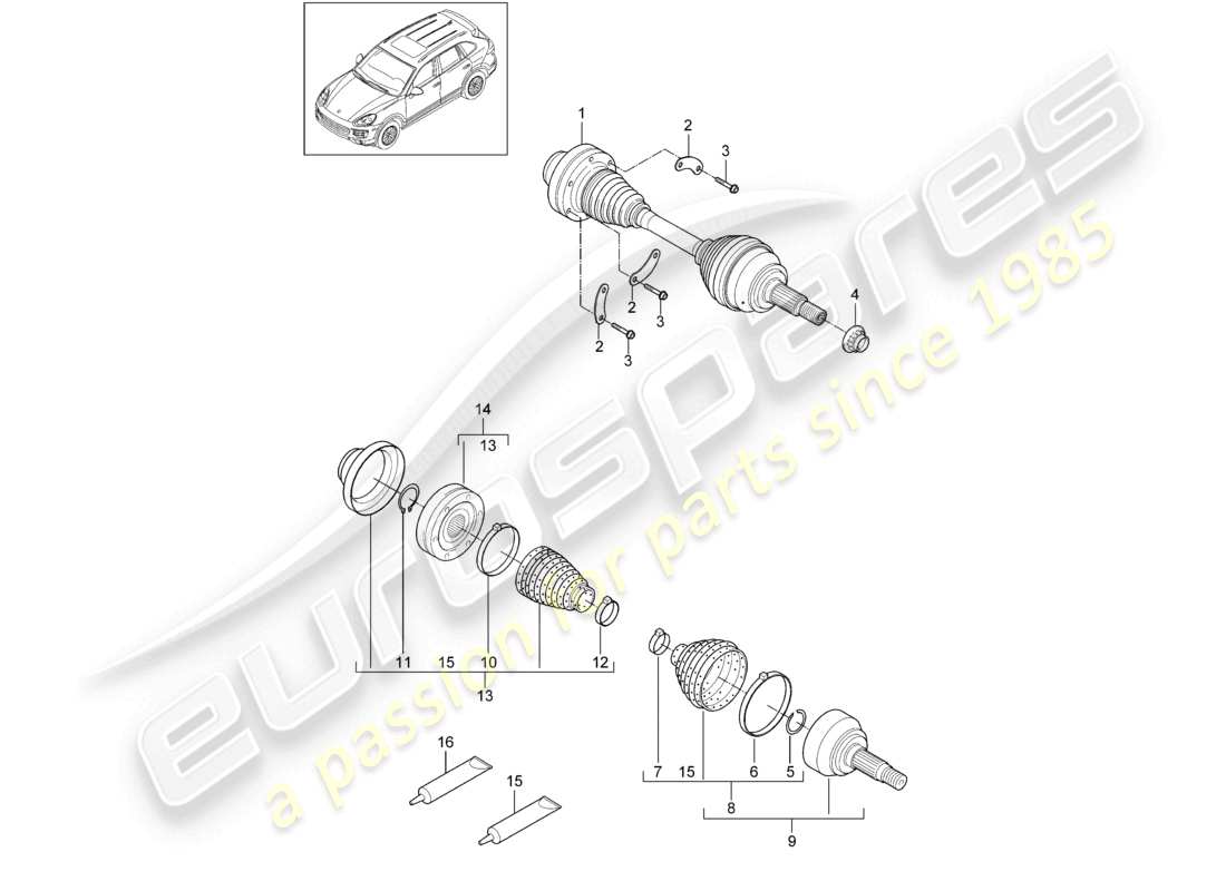 a part diagram from the porsche 2011 (cayenne e2 92a) parts catalogue