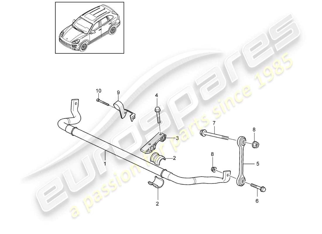 a part diagram from the porsche 2011 (cayenne e2 92a) parts catalogue