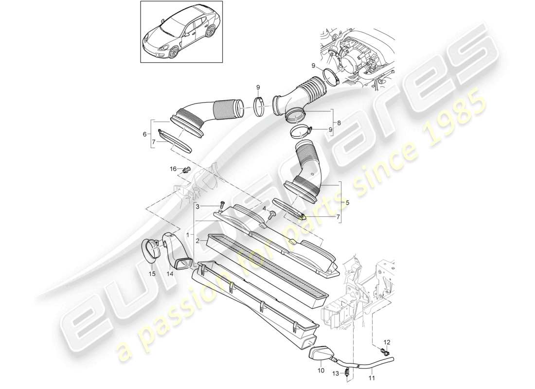 a part diagram from the porsche panamera parts catalogue
