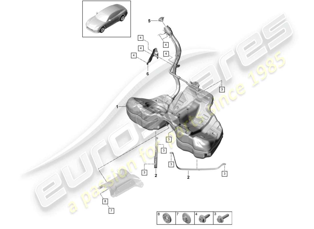 a part diagram from the porsche panamera parts catalogue