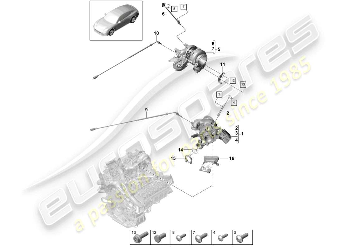 a part diagram from the porsche panamera parts catalogue