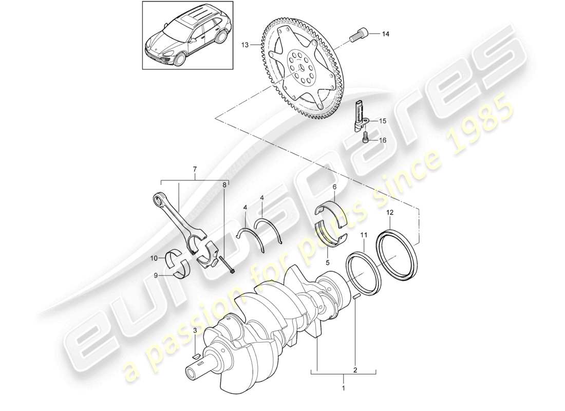 a part diagram from the porsche 2012 (cayenne e2 92a) parts catalogue