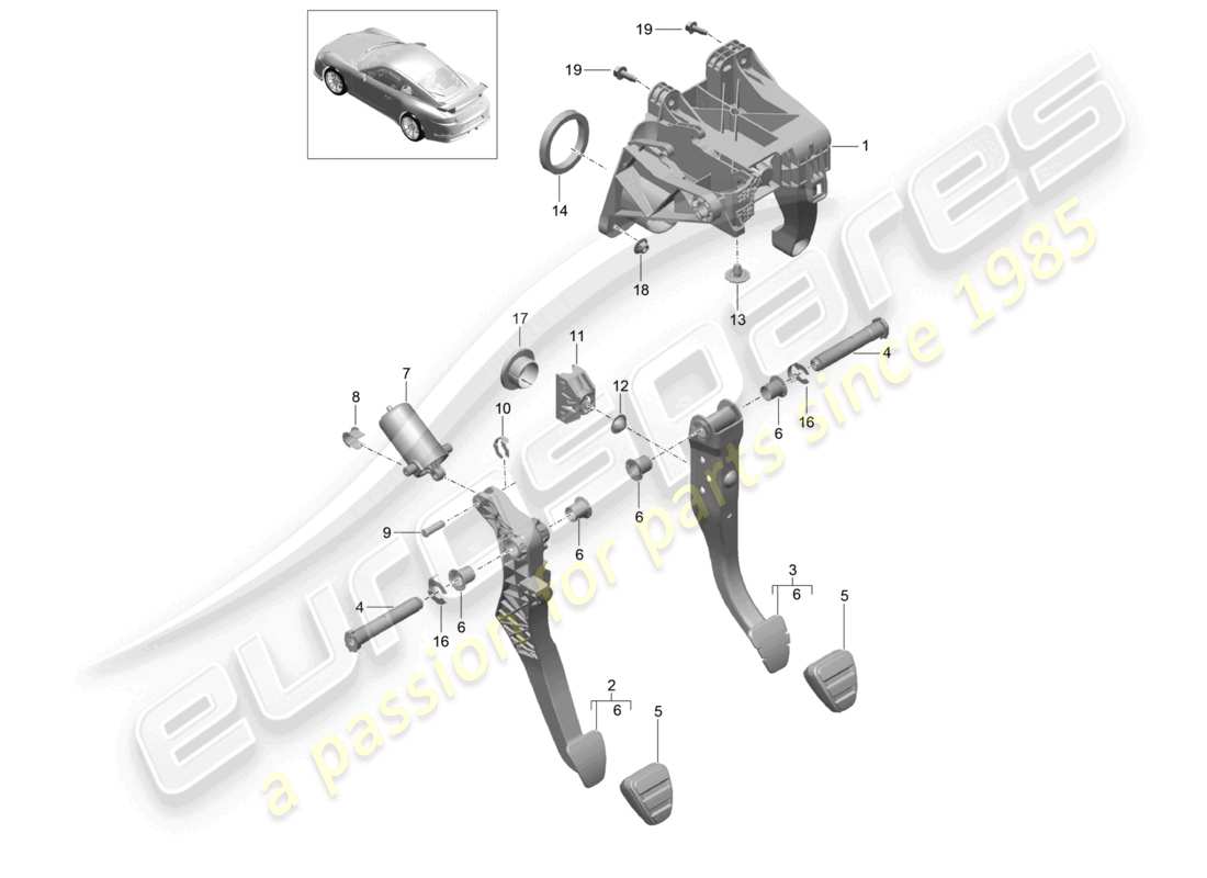 a part diagram from the porsche 991 parts catalogue