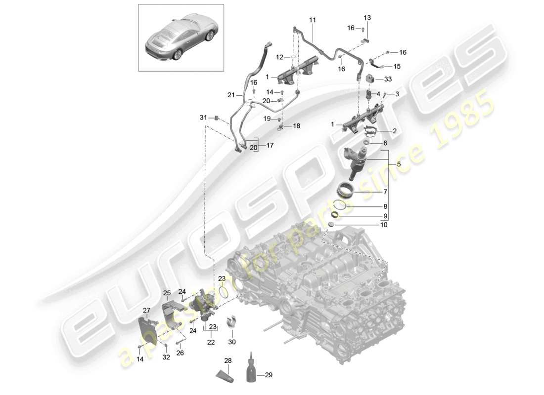 a part diagram from the porsche 991 parts catalogue