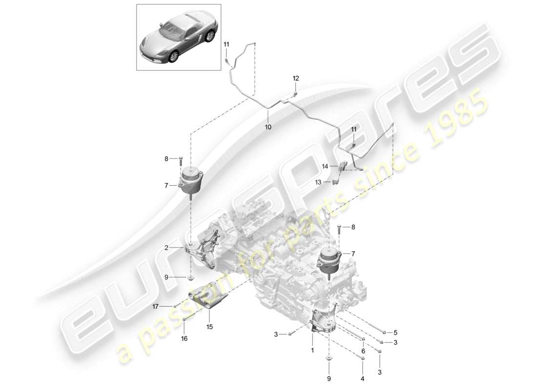 a part diagram from the porsche 2017 (718 boxster) parts catalogue