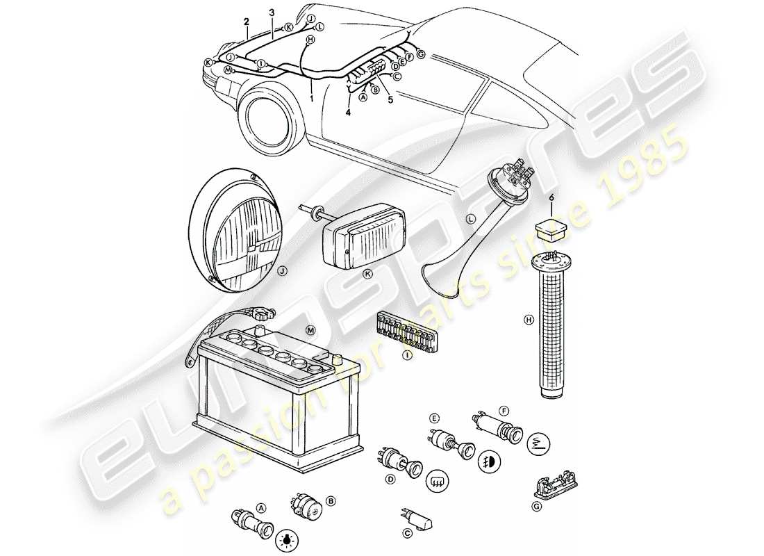 a part diagram from the porsche 1983 (911) parts catalogue