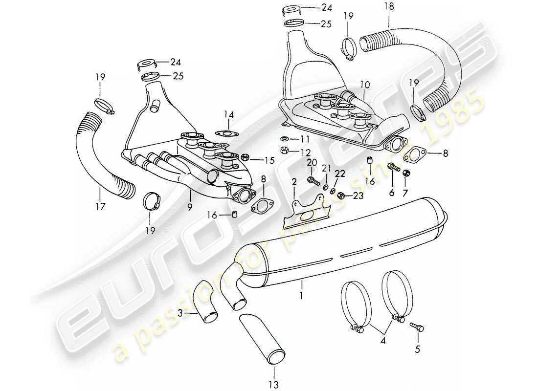 a part diagram from the porsche 1965 (911/912) parts catalogue