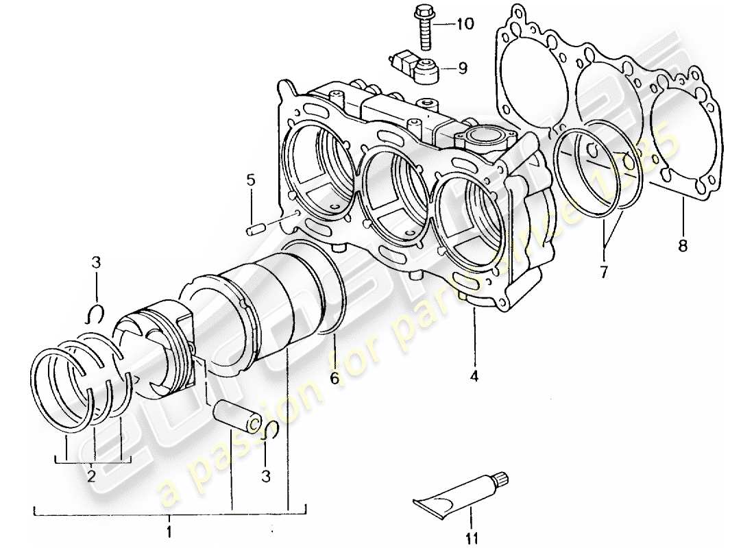 a part diagram from the porsche 2003 (996 turbo / gt2) parts catalogue