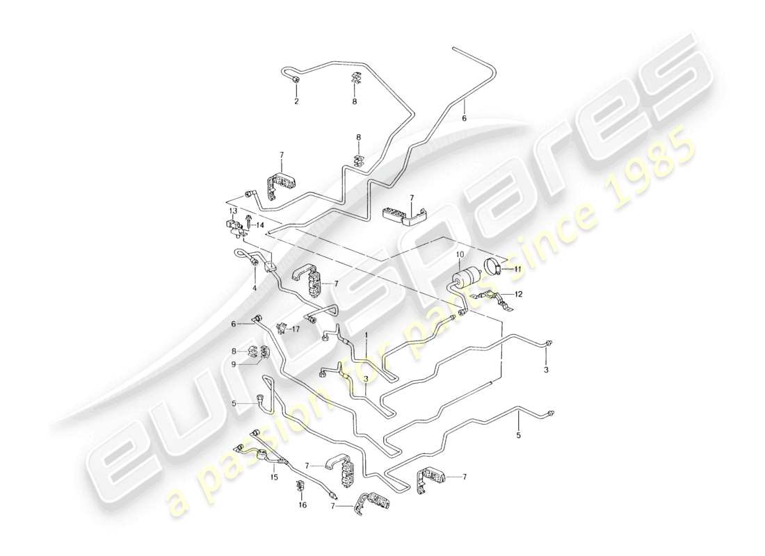 a part diagram from the porsche 2004 (986 boxster) parts catalogue