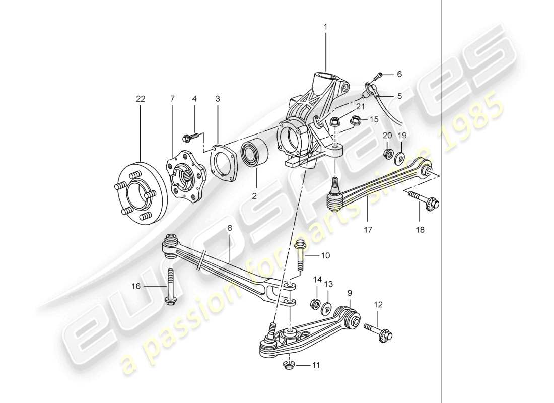 a part diagram from the porsche 2004 (986 boxster) parts catalogue