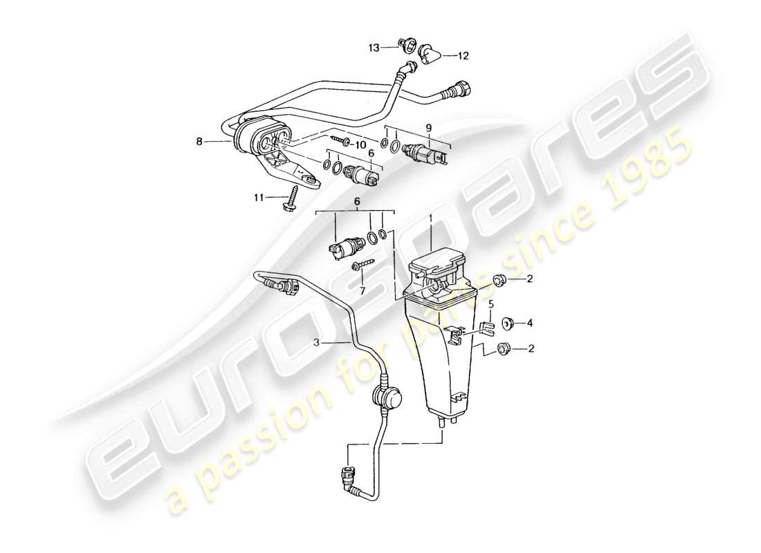 a part diagram from the porsche 2002 (986 boxster) parts catalogue