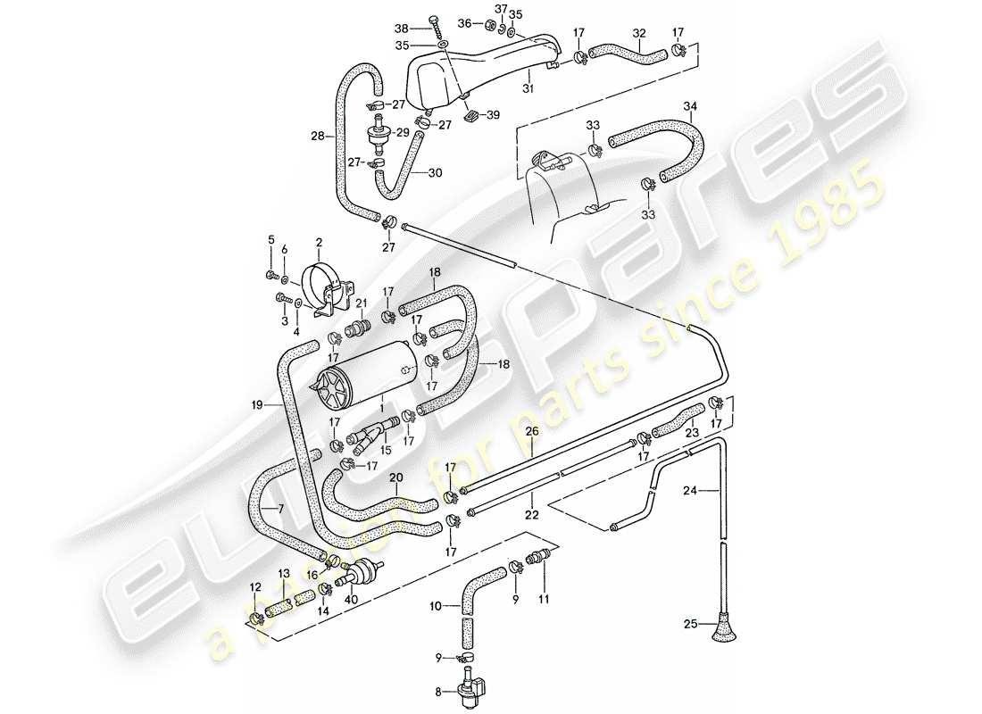 a part diagram from the porsche 1988 (928) parts catalogue