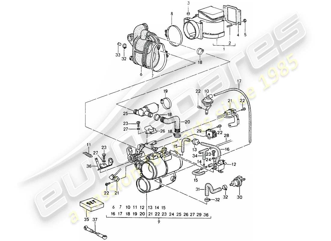 a part diagram from the porsche 964 parts catalogue