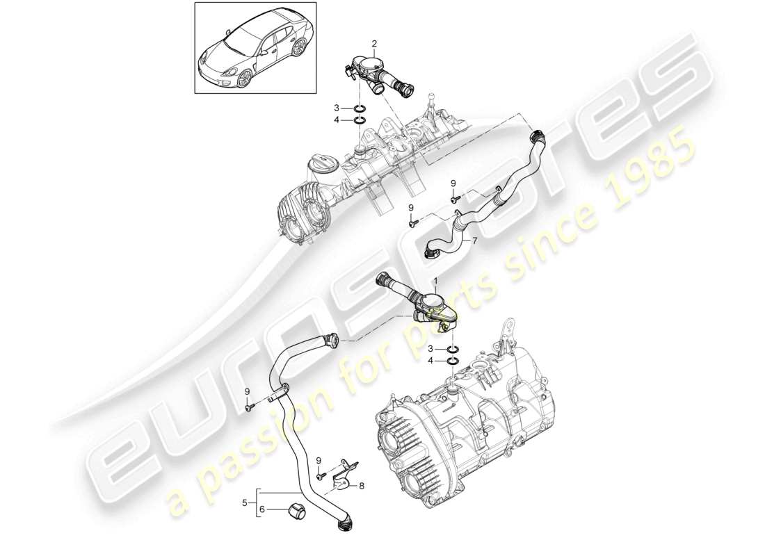 a part diagram from the porsche panamera parts catalogue