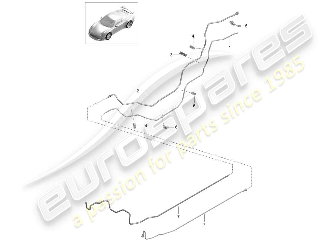 a part diagram from the porsche 2017 (991-2 r/gt3/rs) parts catalogue