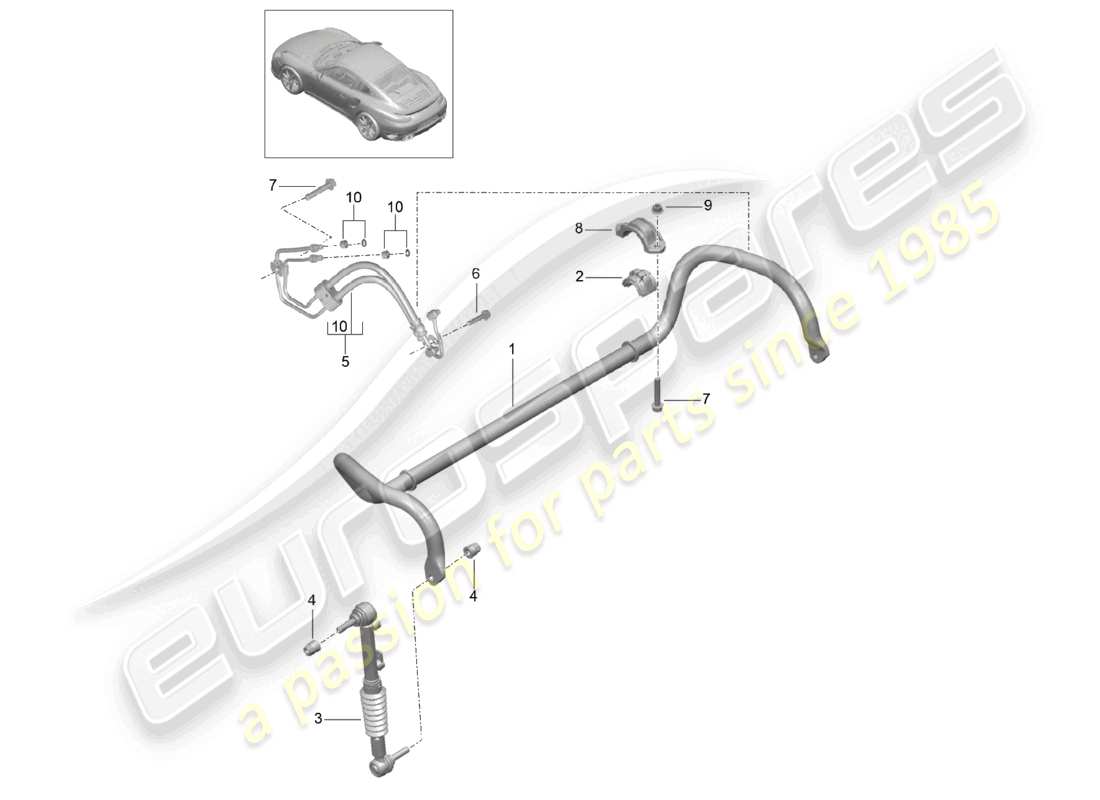 a part diagram from the porsche 991 parts catalogue