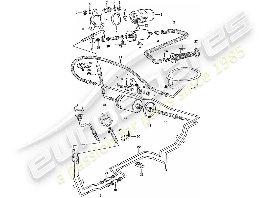 a part diagram from the porsche 944 parts catalogue