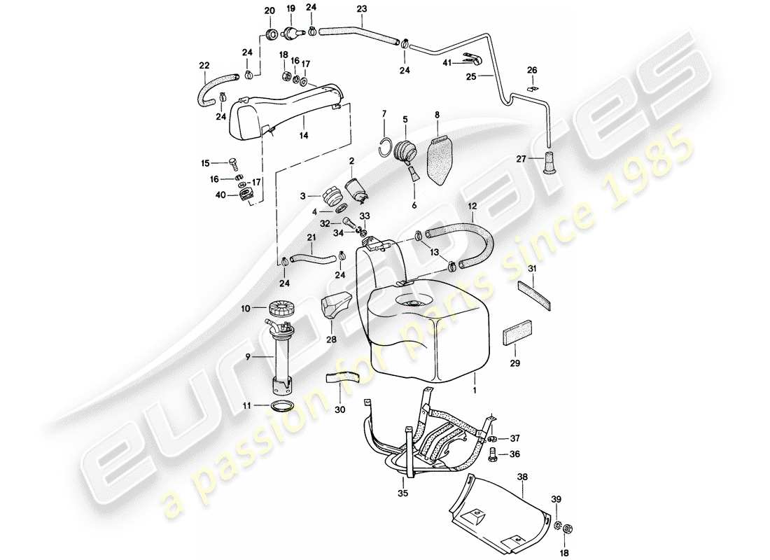 a part diagram from the porsche 1984 (928) parts catalogue