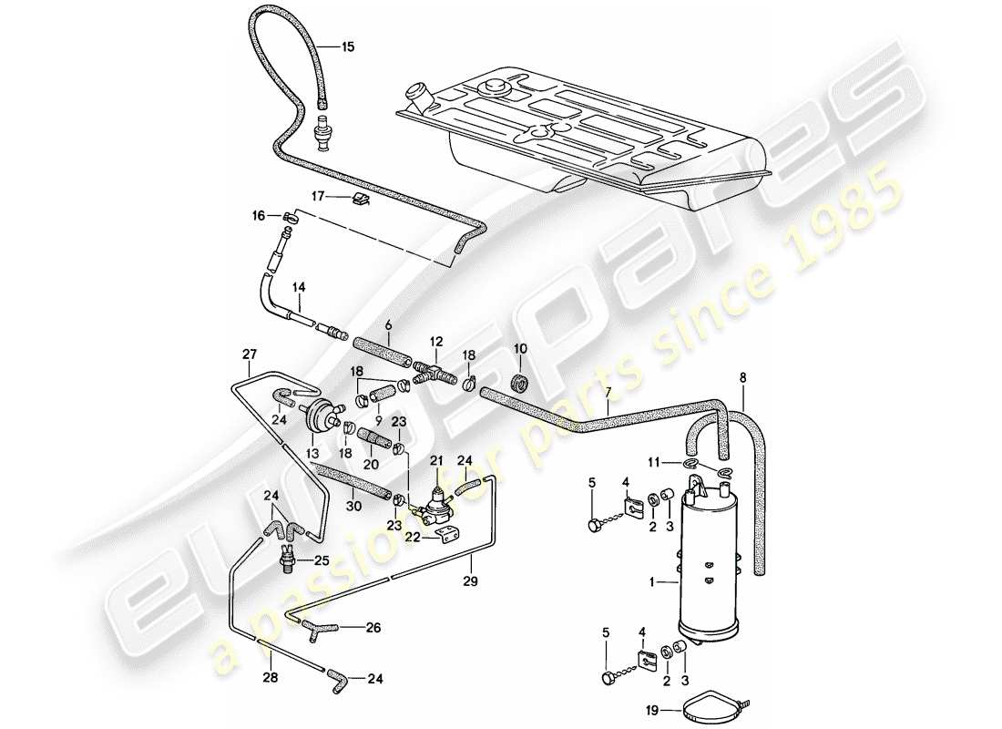 a part diagram from the porsche 944 parts catalogue