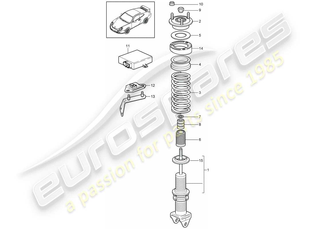 a part diagram from the porsche 2010 (997-2 gt3) parts catalogue