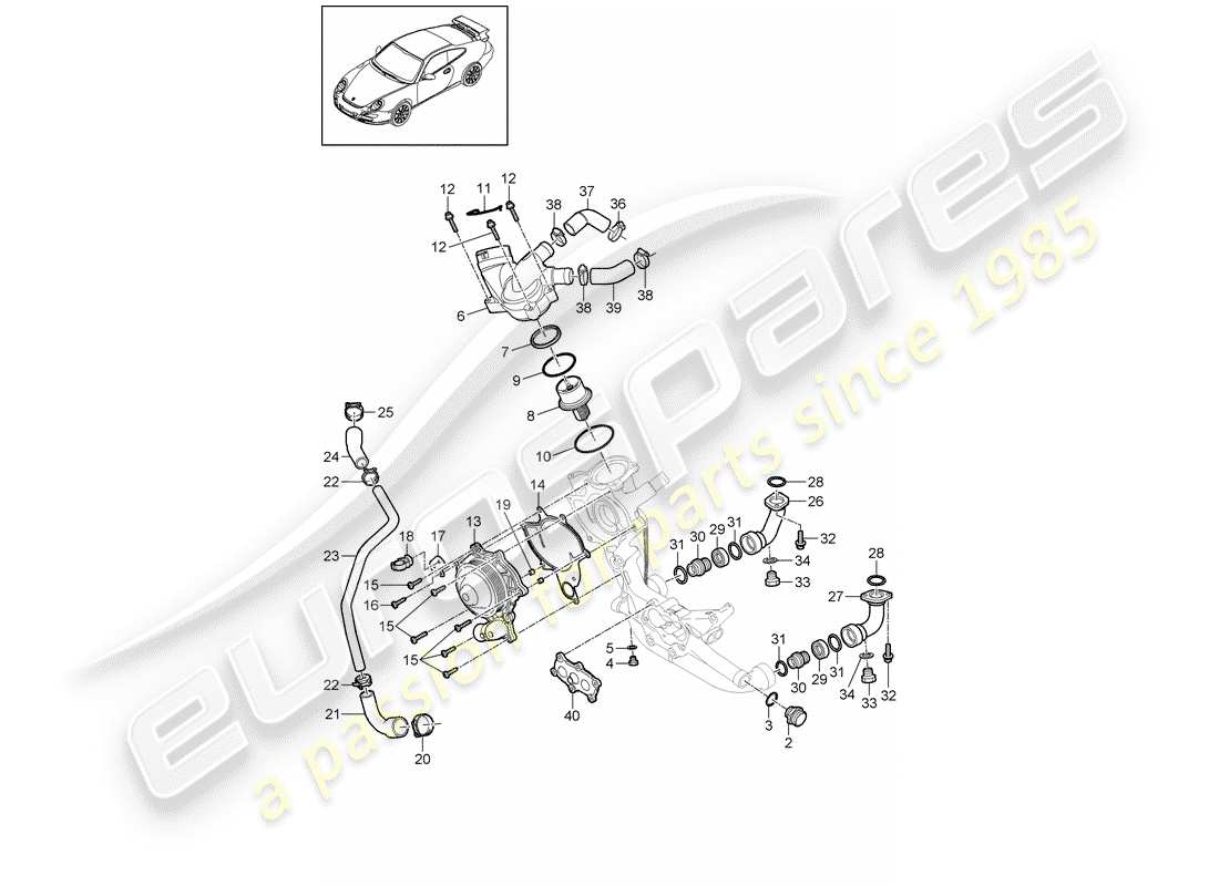 a part diagram from the porsche 997 parts catalogue