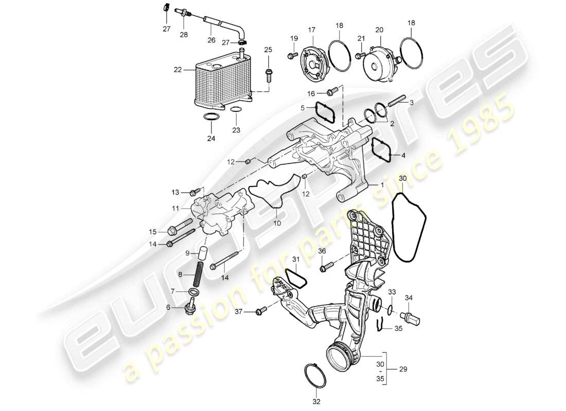 a part diagram from the porsche 2006 (987 boxster) parts catalogue