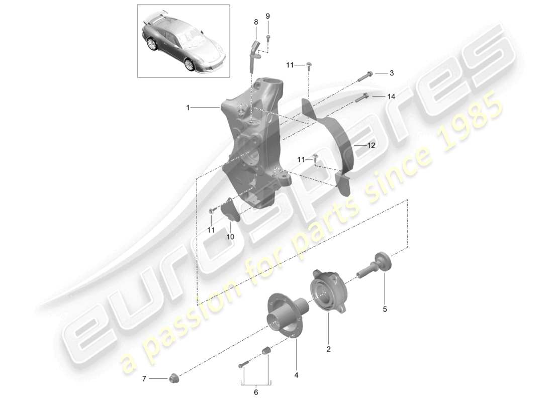 a part diagram from the porsche 991 parts catalogue