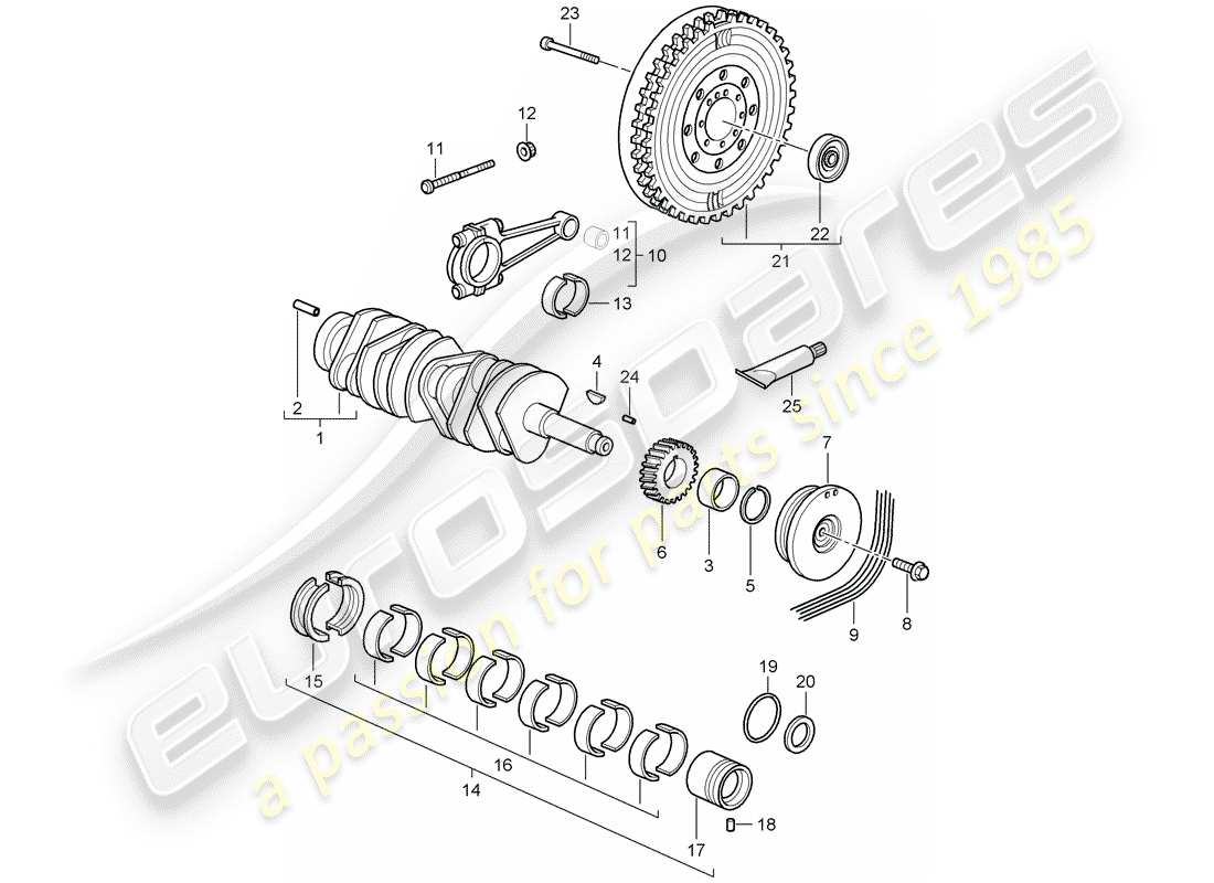 a part diagram from the porsche 2009 997-2 turbo / gt2 parts catalogue