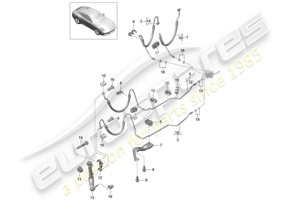 a part diagram from the porsche 2018 (991-2) parts catalogue