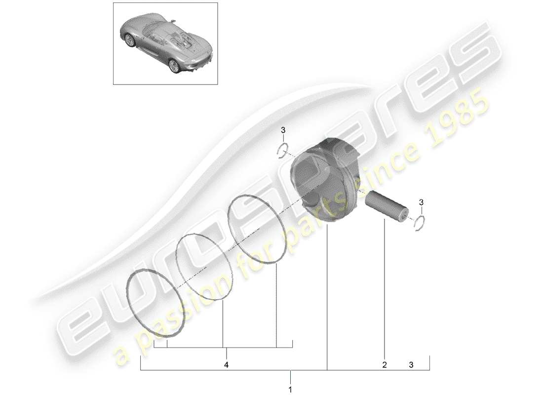 VIEW PARTS DIAGRAMS FROM THE PORSCHE 918 SPYDER PARTS CATALOGUE a part diagram from the porsche 918 spyder parts catalogue