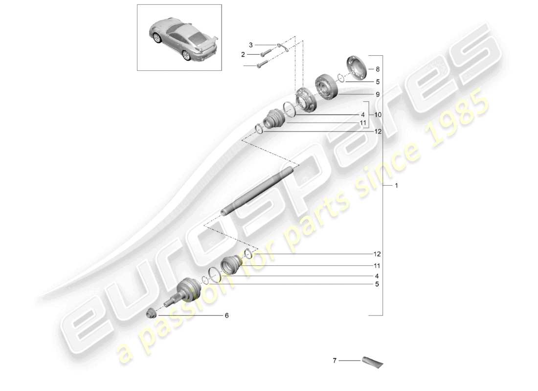 a part diagram from the porsche 2020 (991-2 turbo) parts catalogue