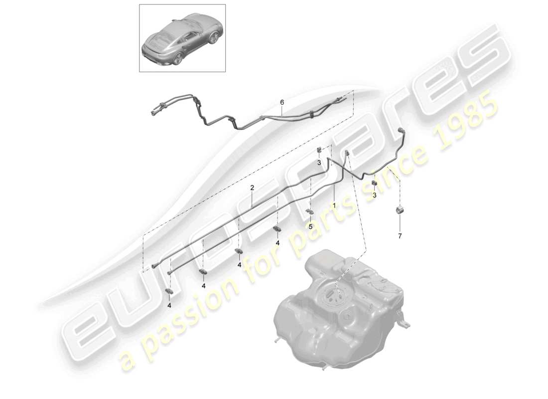 a part diagram from the porsche 991 parts catalogue