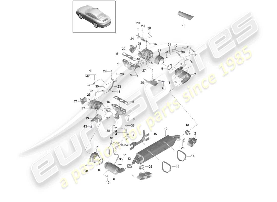 VIEW PARTS DIAGRAMS FROM THE PORSCHE 991 PARTS CATALOGUE a part diagram from the porsche 991 parts catalogue