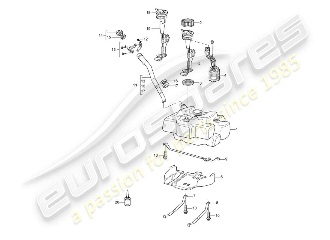 a part diagram from the porsche 2005 (987 boxster) parts catalogue