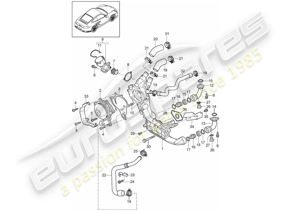 a part diagram from the porsche 997 parts catalogue