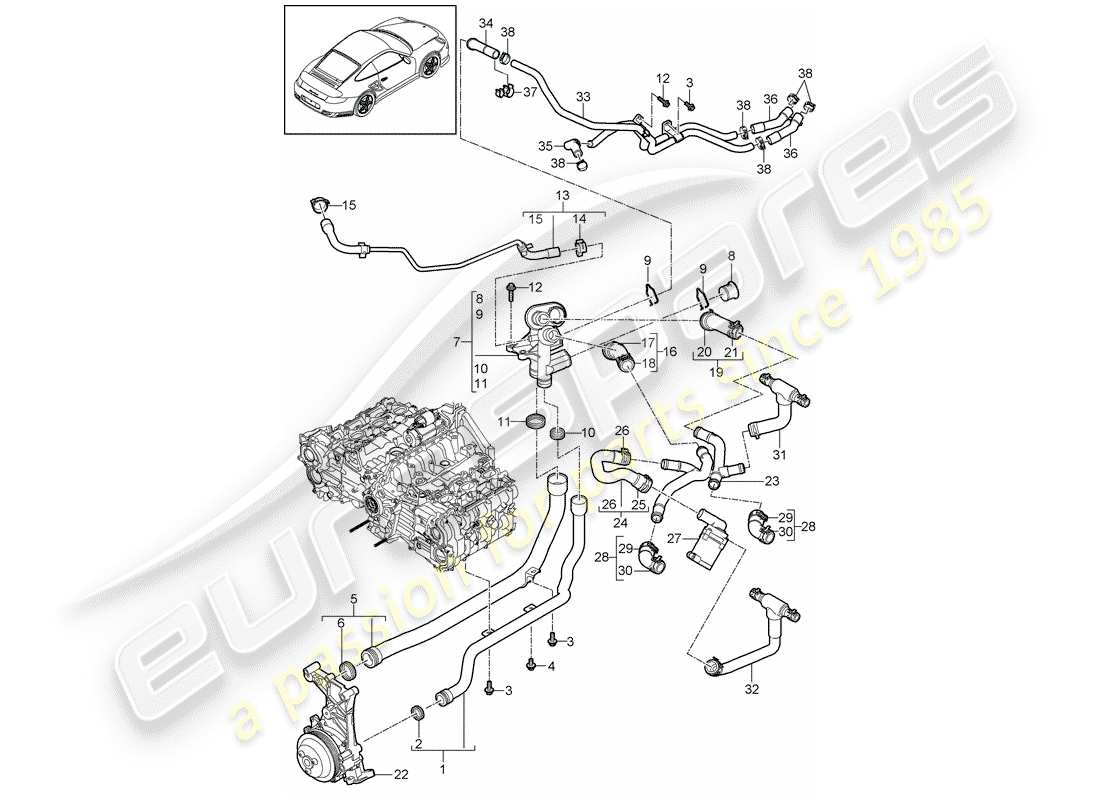 a part diagram from the porsche 997 parts catalogue