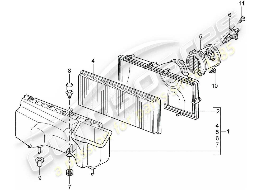 a part diagram from the porsche 997 parts catalogue