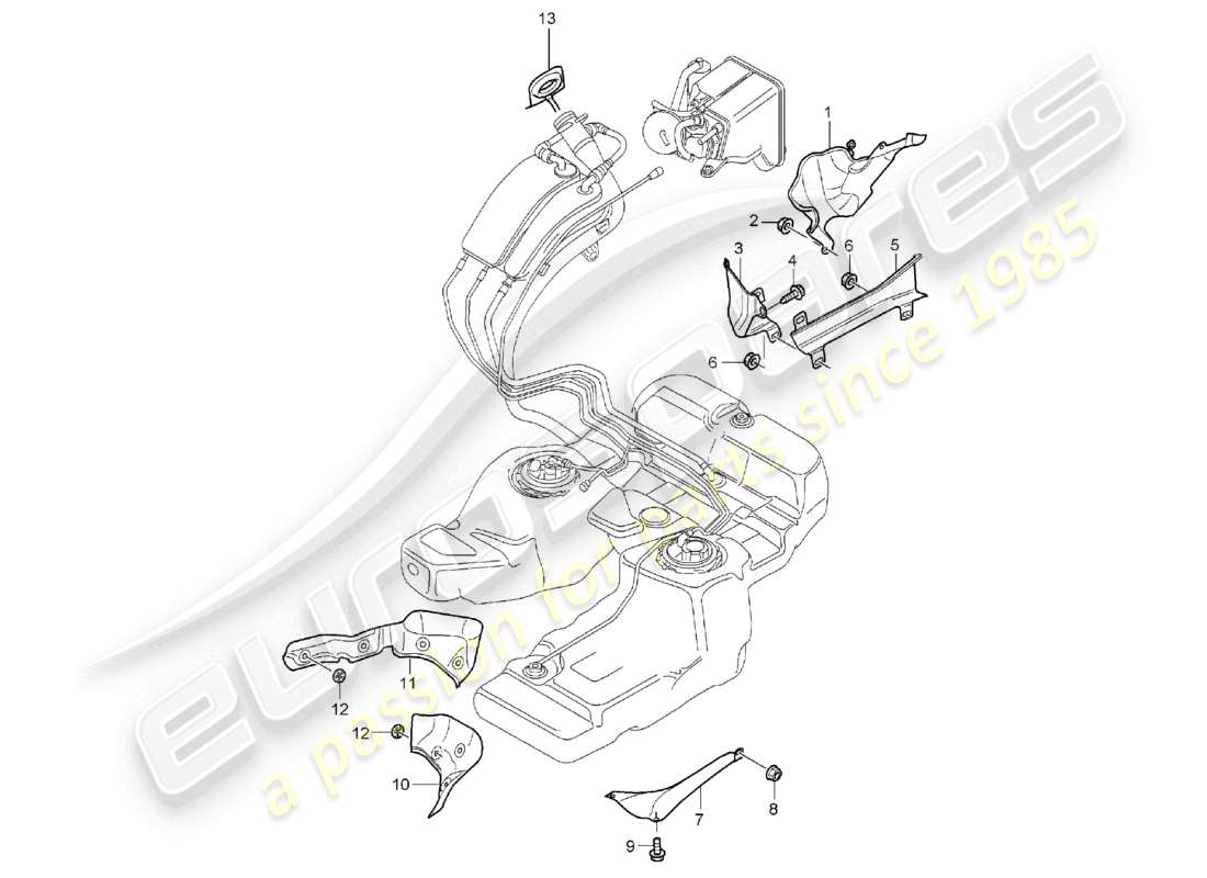 a part diagram from the porsche 2005 (cayenne e1 9pa) parts catalogue