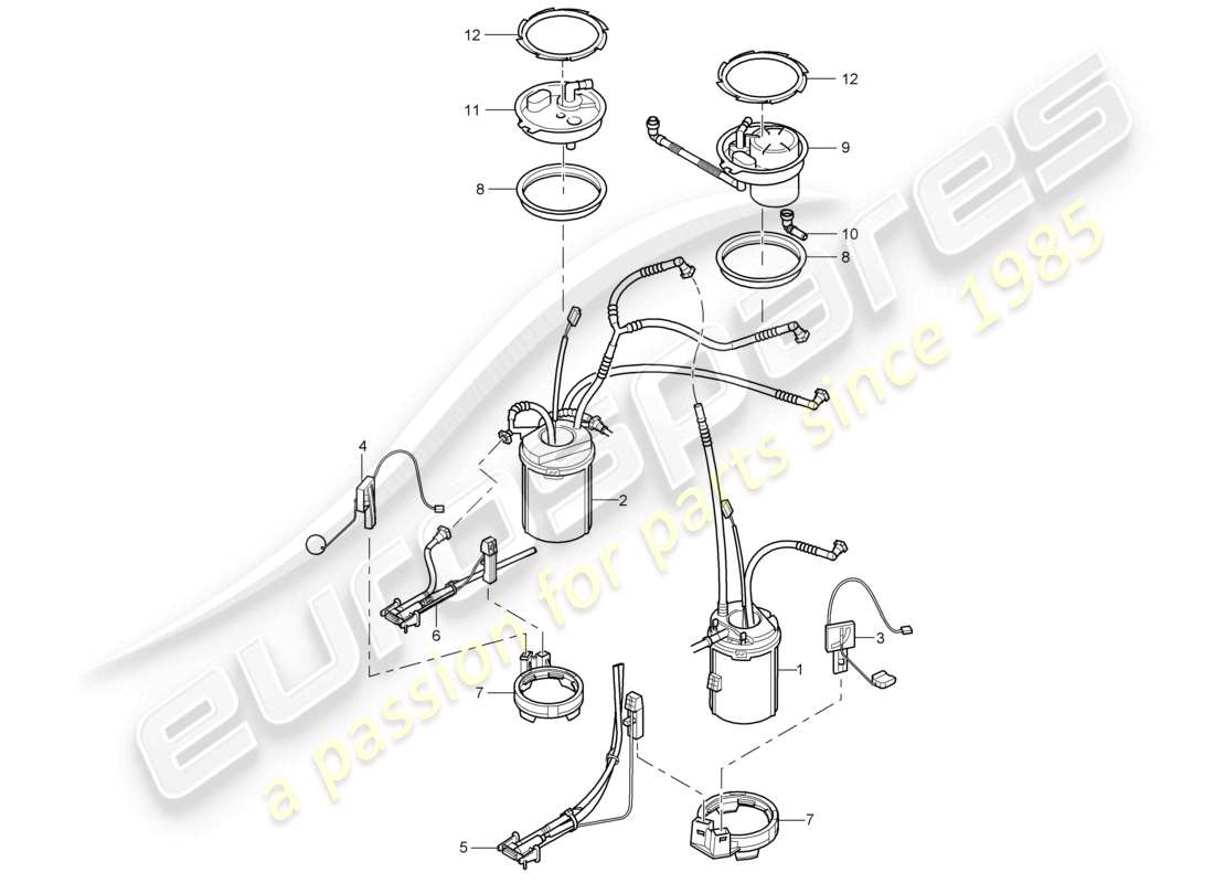 a part diagram from the porsche 2005 (cayenne e1 9pa) parts catalogue