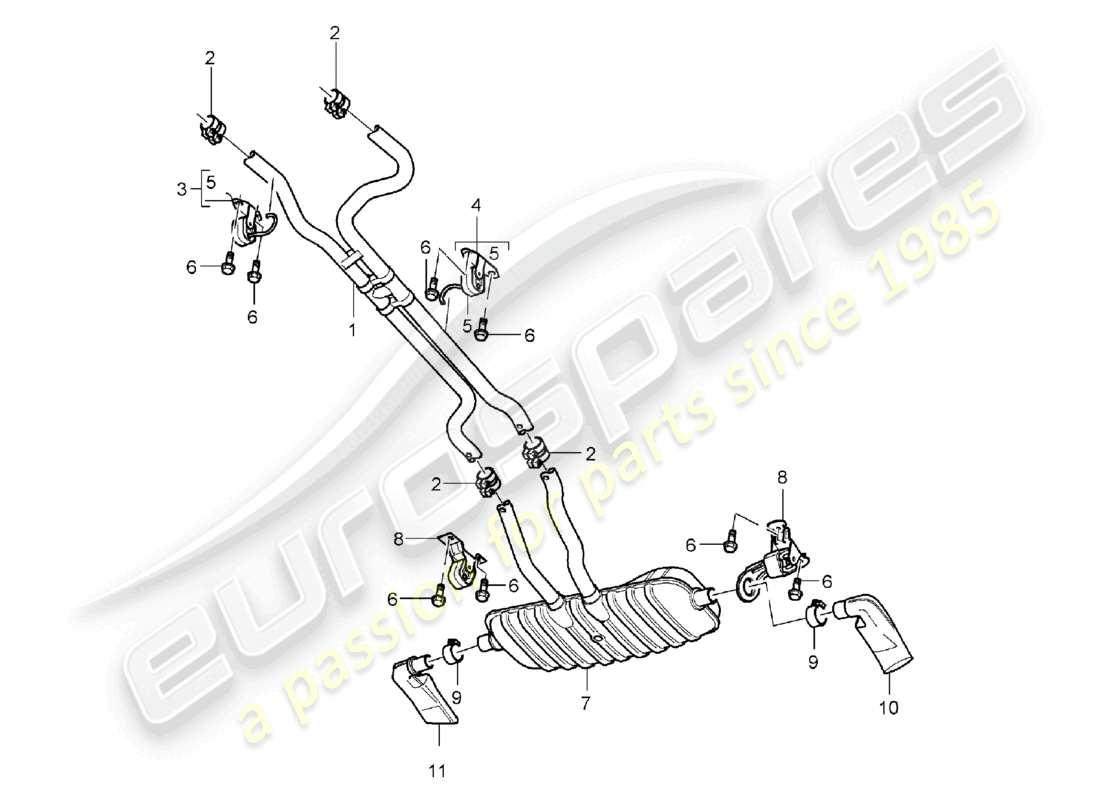 a part diagram from the porsche 2005 (cayenne e1 9pa) parts catalogue