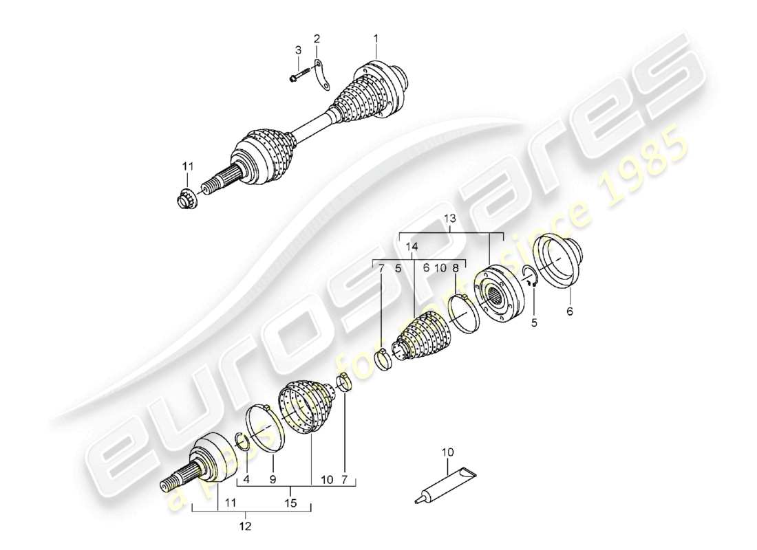 a part diagram from the porsche 2003 (cayenne e1 9pa) parts catalogue