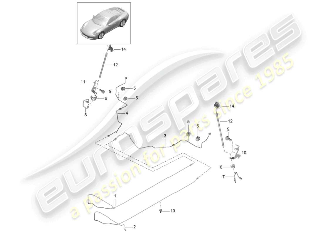 a part diagram from the porsche 2019 (991-2) parts catalogue