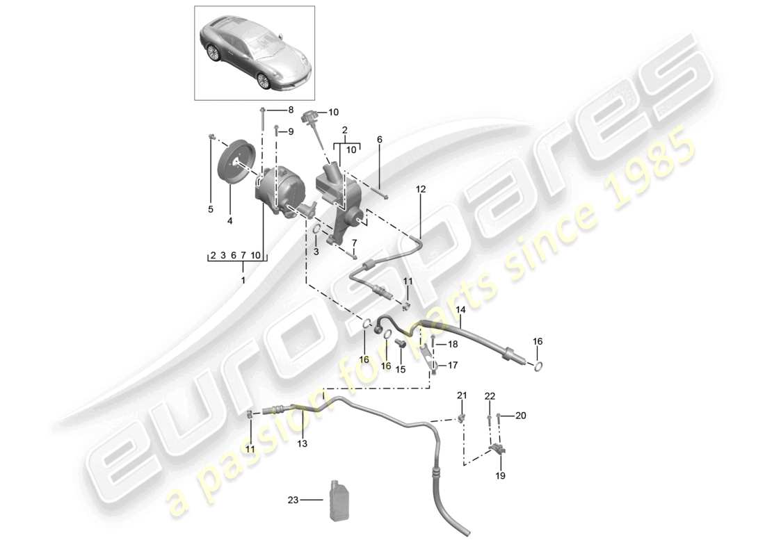 a part diagram from the porsche 2019 (991-2) parts catalogue