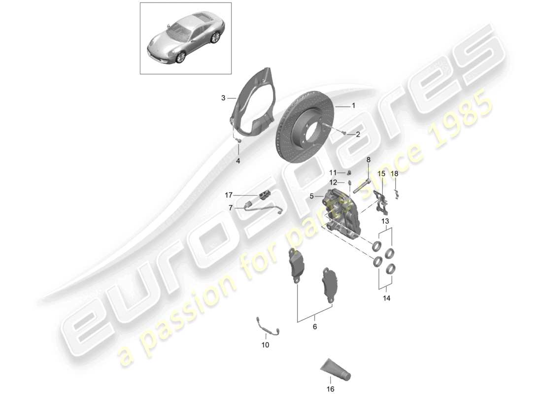 a part diagram from the porsche 2012 (991-1) parts catalogue