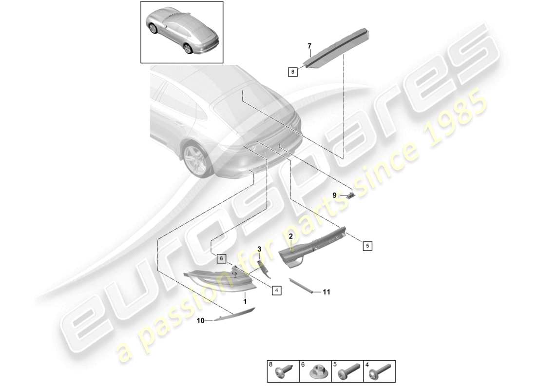 a part diagram from the porsche panamera parts catalogue