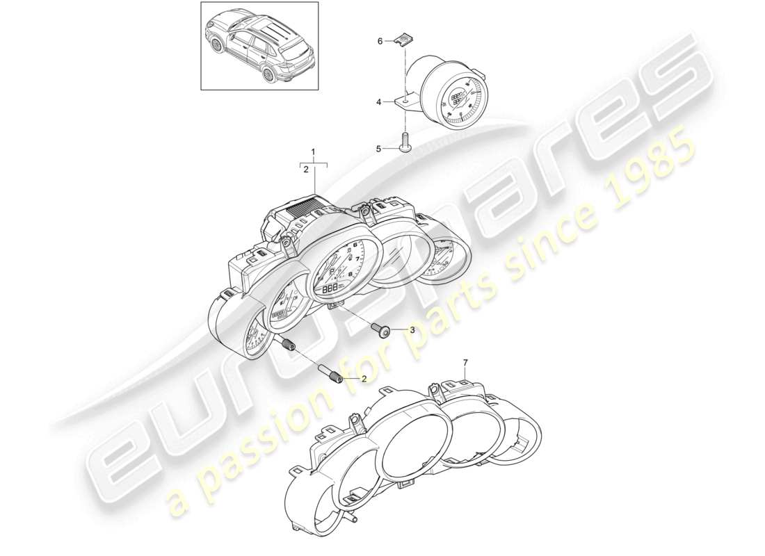 a part diagram from the porsche 2016 (cayenne e2 92a) parts catalogue