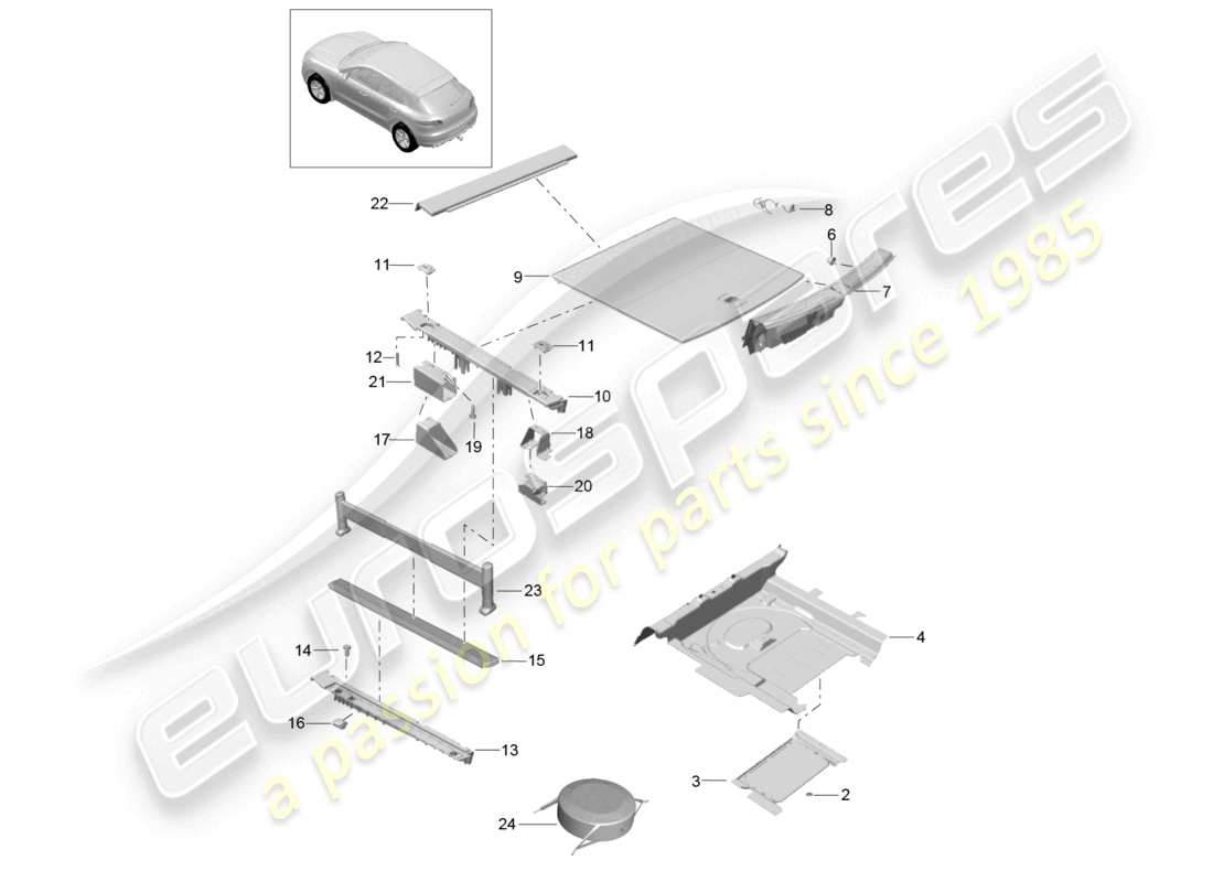 a part diagram from the porsche 2017 (macan) parts catalogue