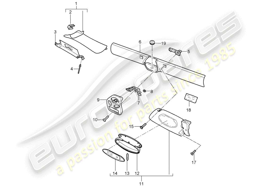 a part diagram from the porsche 1998 (986 boxster) parts catalogue